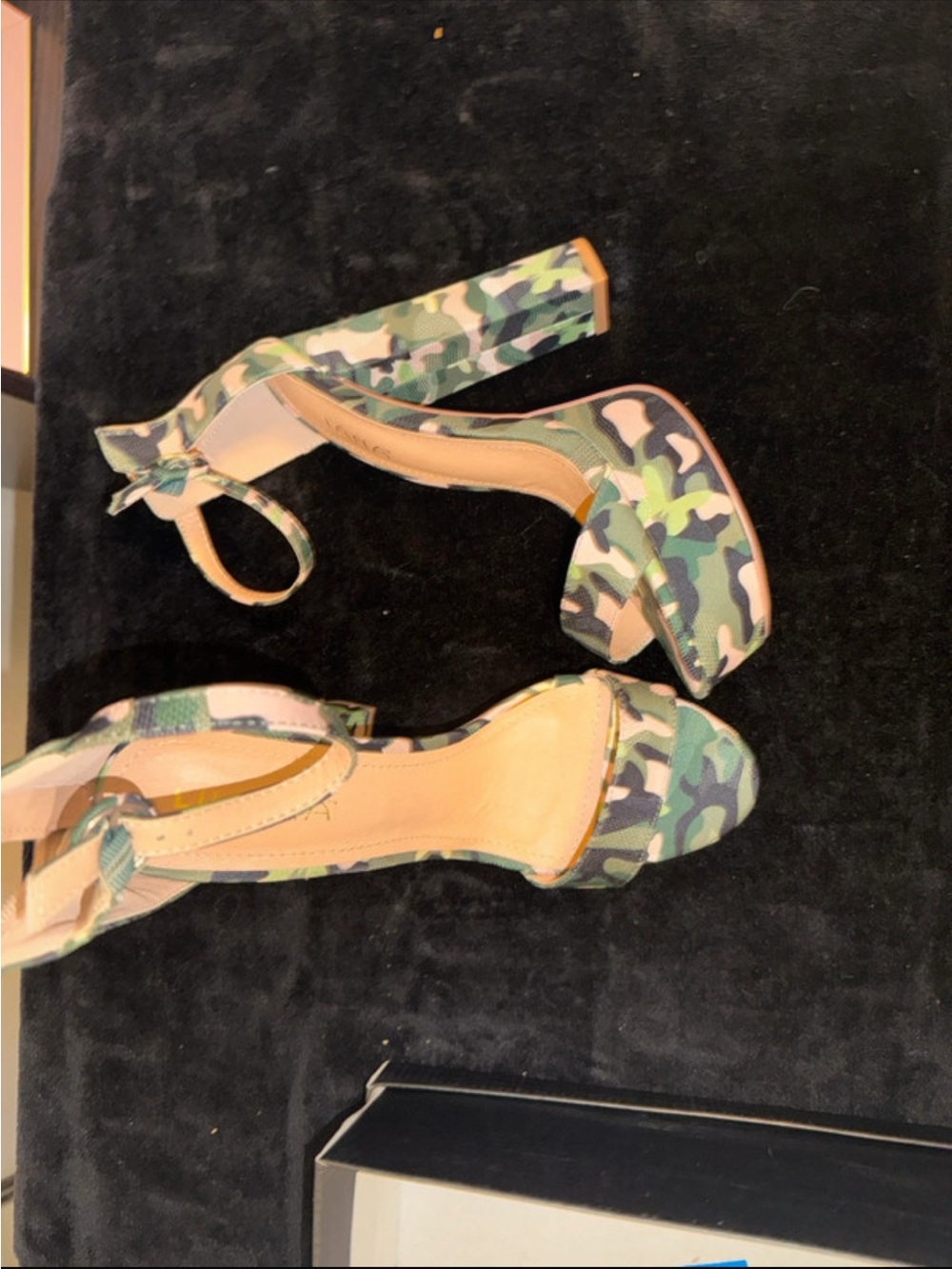 Women’s Camouflage Ankle-Strap Platform Heels
